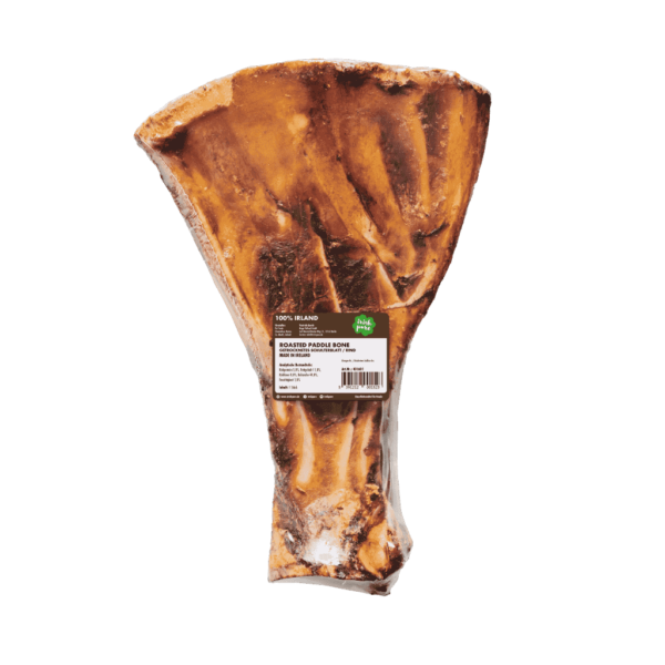 Frontales Bild eines verpackten Roasted Paddle Bones.