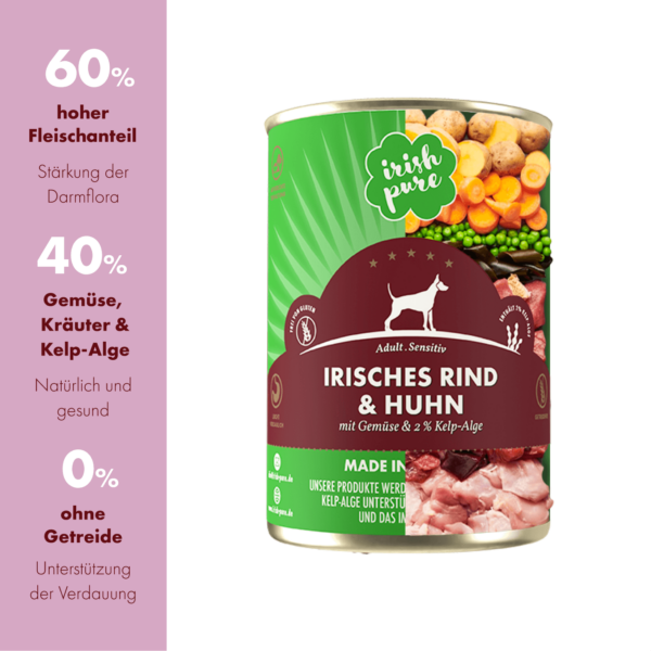 Irisches Rind & Huhn mit Gemüse & Kelp-Alge <span id="ageflag">, Adult </span> – Bild 2