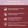 Auflistung von Fakten und Vorteilen des Nahrungsergänzungsmittels Happy Stomach.