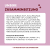 Auflistung über die Zusammensetzung des Rind Trockenfutters