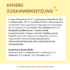 Auflistung über die Zusammensetzung des Huhn Senior Trockenfutters