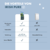 Auflistung der Vorteile des Lachs TF Irish Pure. Laut Angaben (links) liegt der Fleischanteil bei über 65 %, es ist getreidefrei, die Tierhaltung ist eine ganzjährige Freilandhaltung und das Futter benötigt keine Füllstoffe. Anders bei herkömmlichen Marken (im Bild rechts, No-Name Brand) liegt bei vielen der Fleischanteil unter 50 %, es enthält oft Getreide, das Fleisch kommt aus Massentierhaltung und besitzt oft Füllstoffe.