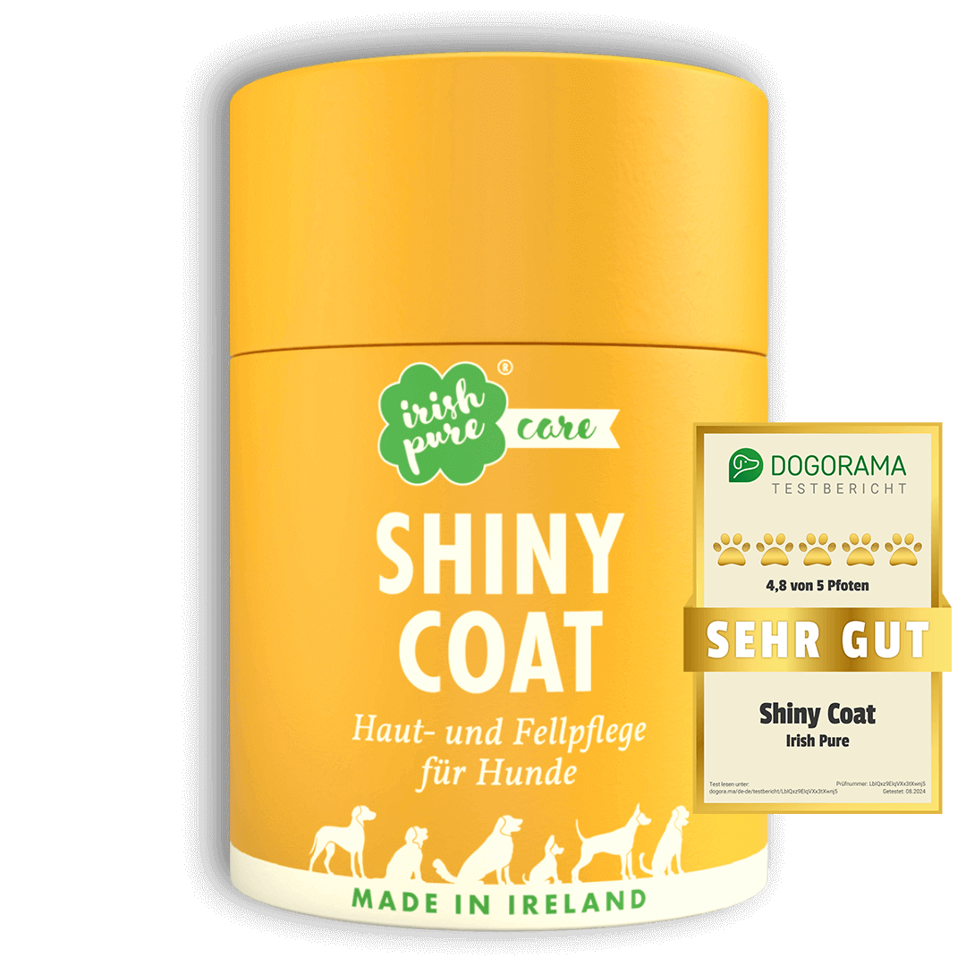 Shiny Coat von Irish Pure wurde von "DOGORAMA" mit 4,8 von 5 Pfoten als "sehr gut" bewertet.