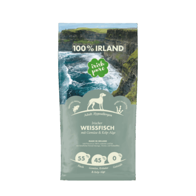 Irischer Weißfisch mit Gemüse und Kelp-Alge Trockenfutter tüte