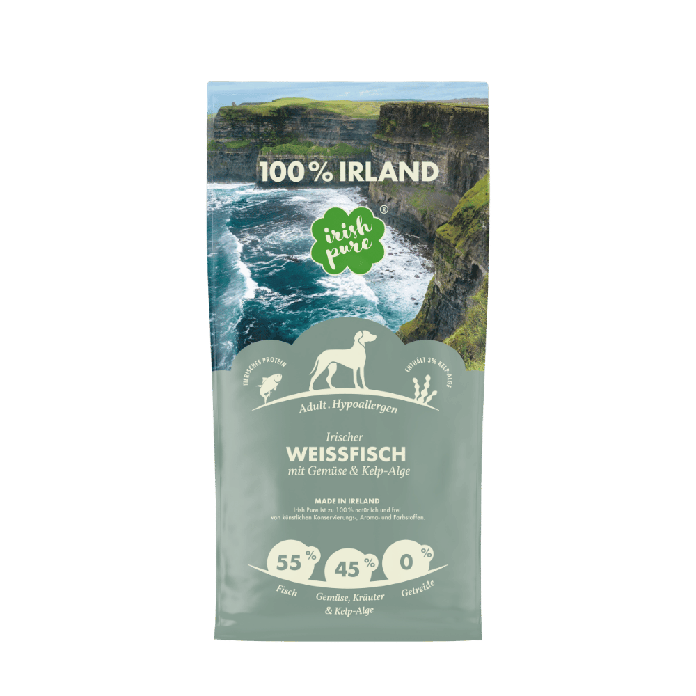 Irischer Weißfisch mit Gemüse und Kelp-Alge Trockenfutter tüte